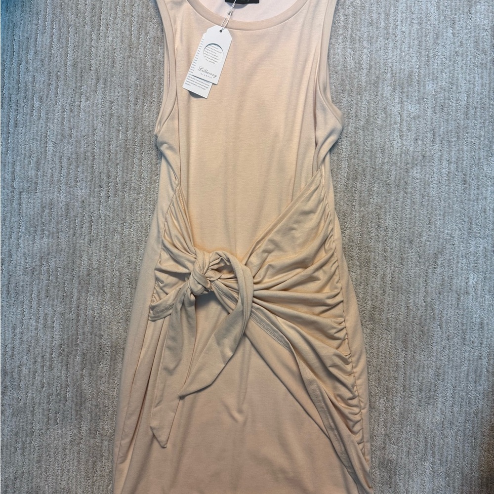 Chic Sleeveless Tan Dress
